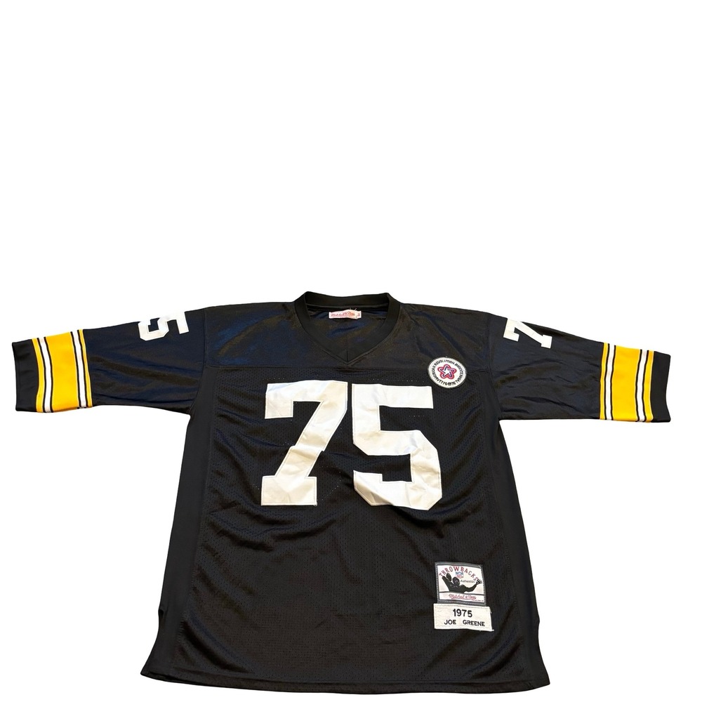 Mitchell & Ness Joe Greene Pittsburgh Steelers 1975 Jersey Black Mens 48 XL